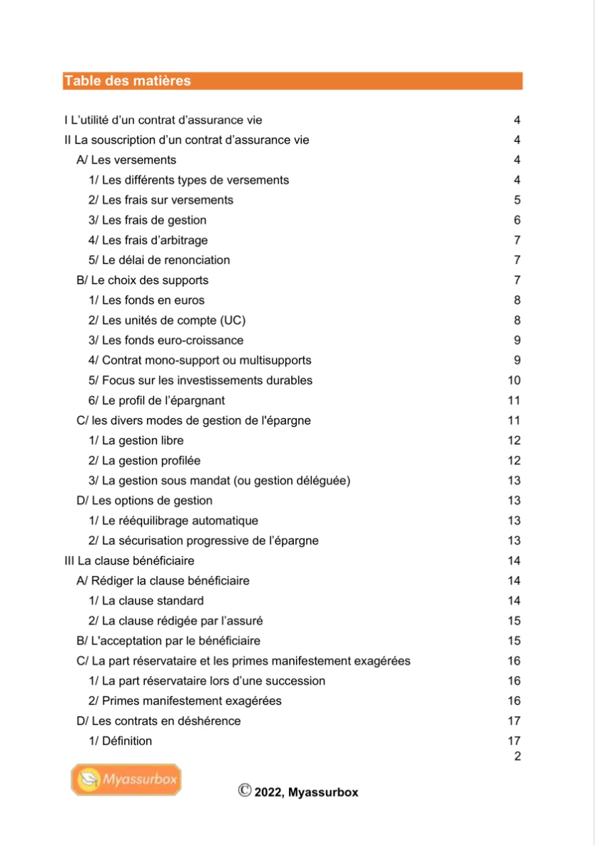 Extrait 4 du support de cours sur l'assurance vie — BTS Assurance U31