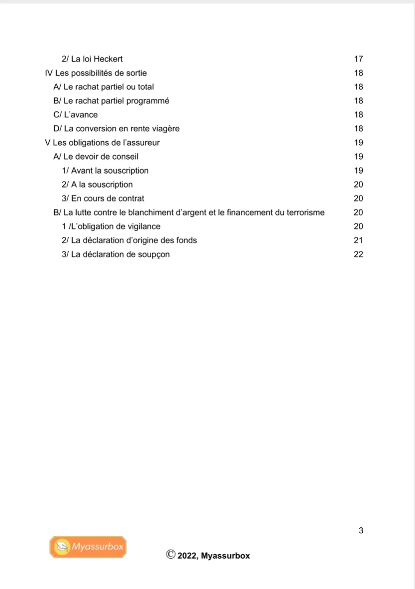 Extrait 5 du support de cours sur l'assurance vie — BTS Assurance U31