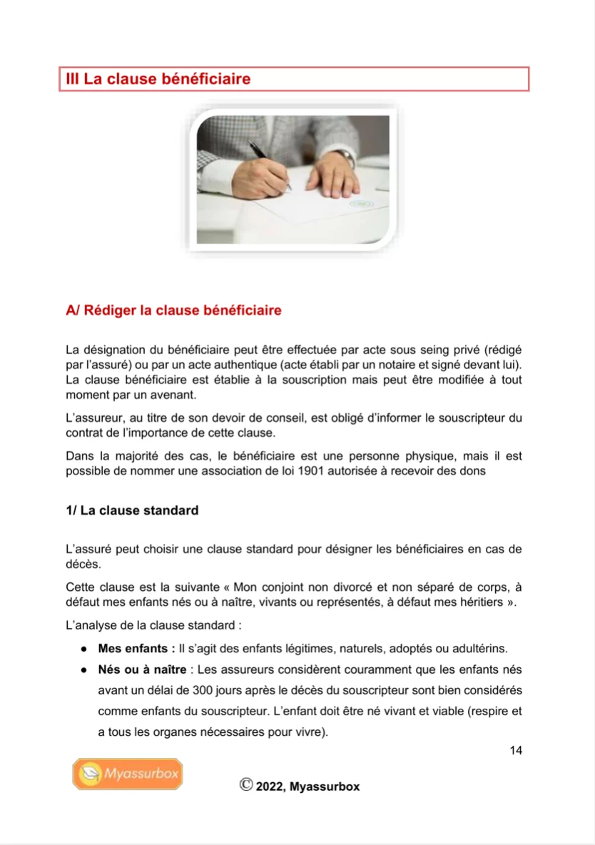 Extrait 7 du support de cours sur l'assurance vie — BTS Assurance U31