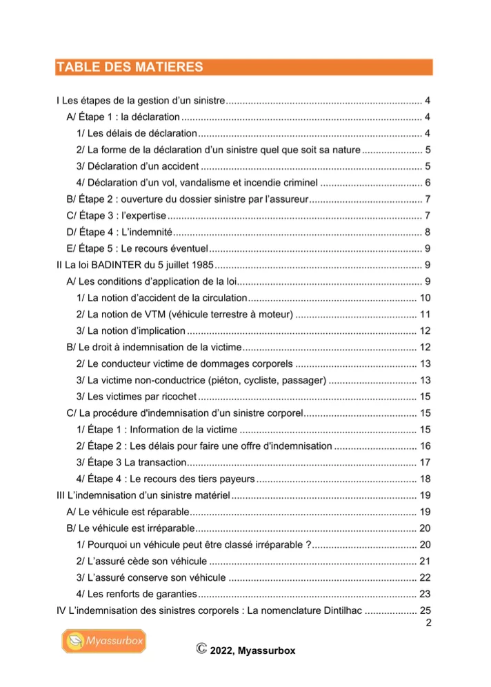 Extrait 1 du support de cours sur l'assurance automobile hors IRSA — BTS Assurance U41