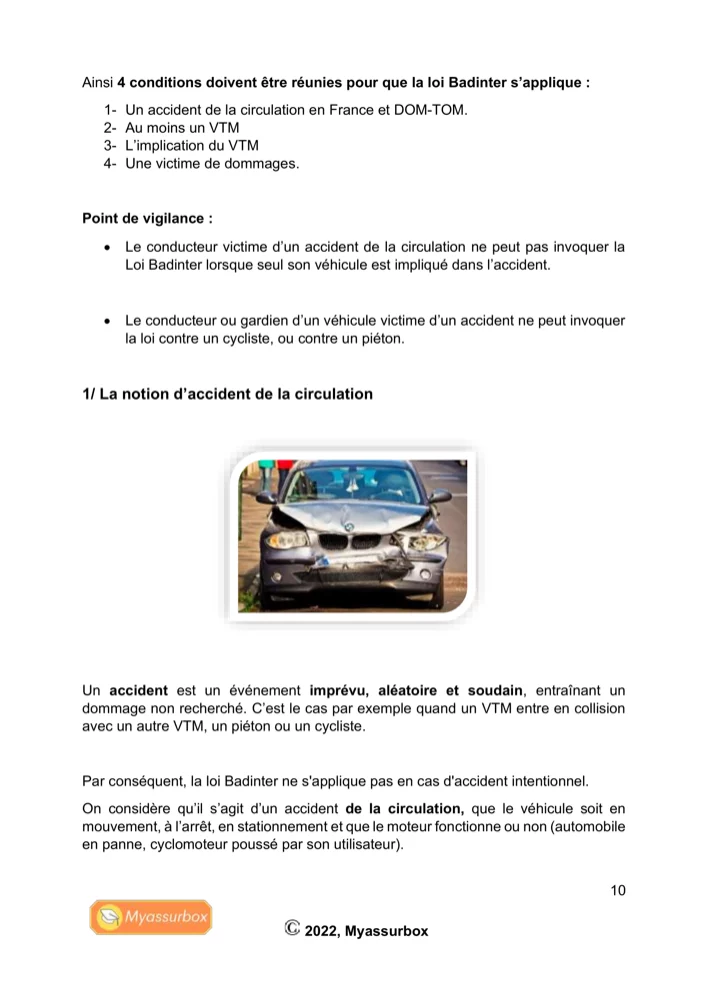 Extrait 3 du support de cours sur l'assurance automobile hors IRSA — BTS Assurance U41