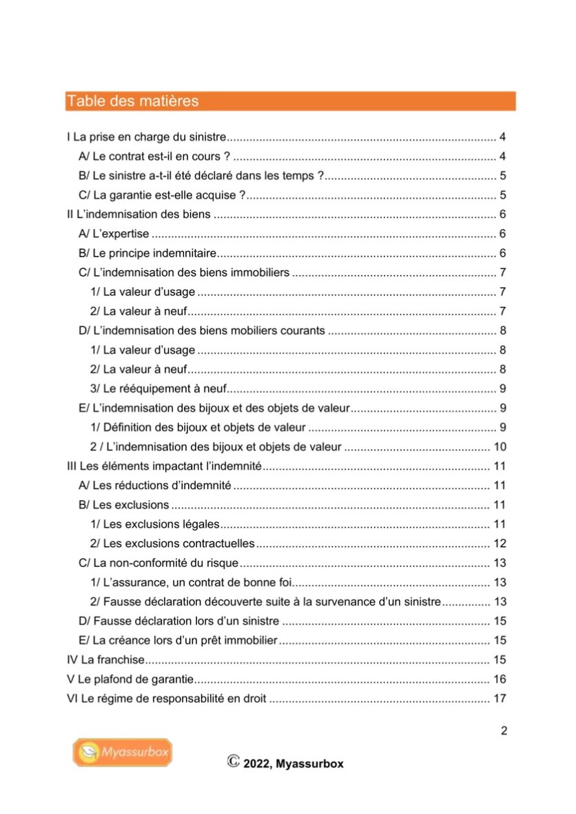 Extrait 1 du support de cours sur l'assurance habitation hors IRSI — BTS Assurance U41