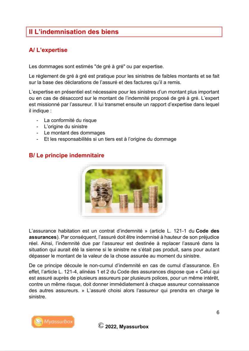 Extrait 2 du support de cours sur l'assurance habitation hors IRSI — BTS Assurance U41