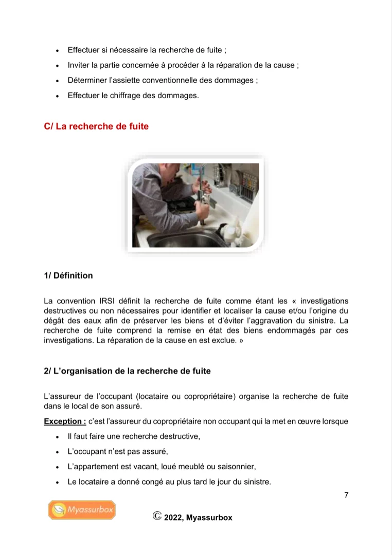Extrait 2 du support de cours sur la convention IRSI — BTS Assurance U41