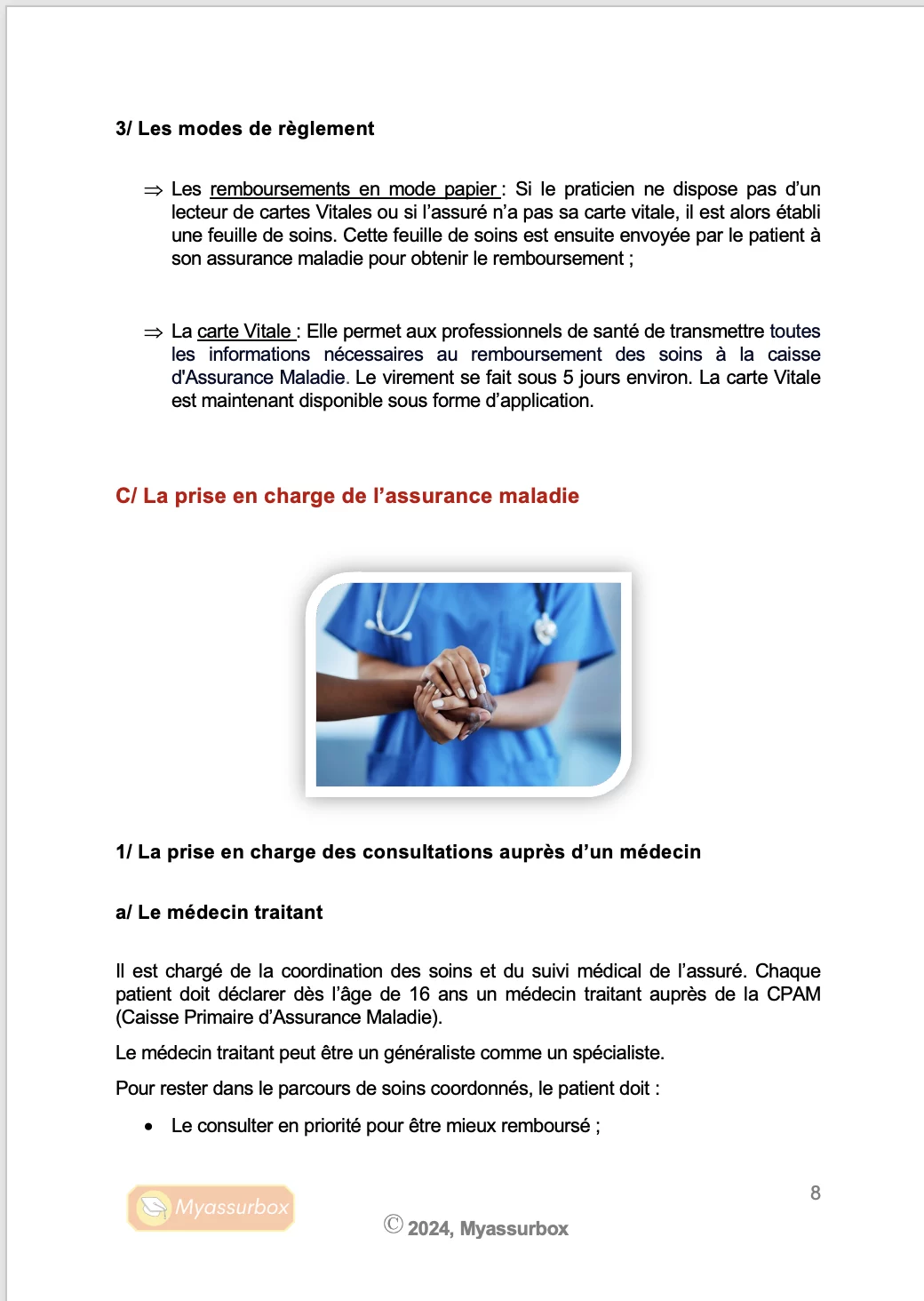 Extrait 2 du support de cours sur la complémentaire santé individuelle — BTS Assurance U31