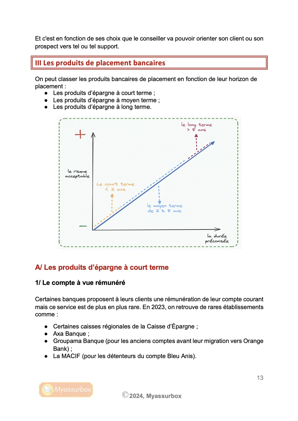 Extrait 3 du support de cours sur les techniques bancaires — BTS Assurance U31