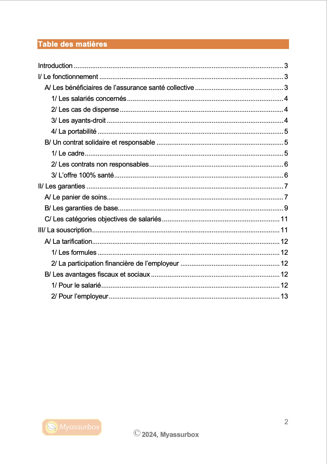Extrait 1 du support de cours sur la complémentaire santé collective — BTS Assurance U31