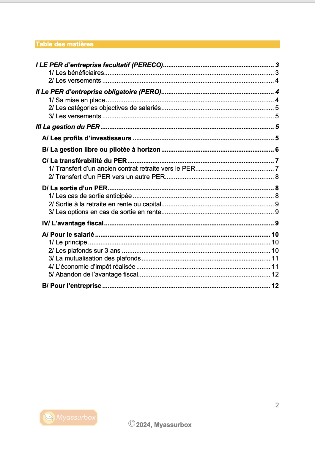 Extrait 1 du support de cours sur la retraite collective — BTS Assurance U31
